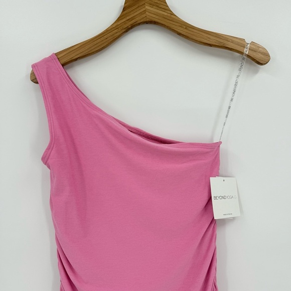 BEYOND YOGA Featherweight Carried Away One Shoulder Dress in Pink Size M - Picture 7 of 10